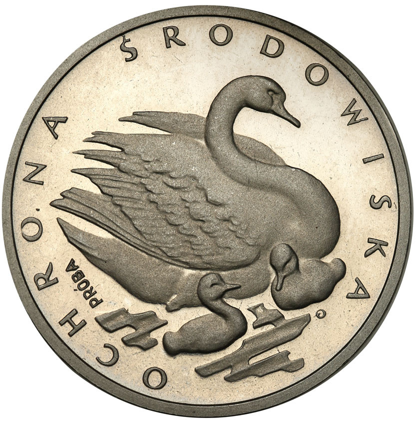 PRL. PRÓBA Nikiel 500 złotych 1984 Łabędzie